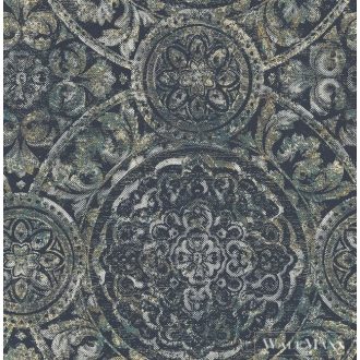   SEABROOK Majorca MC71602 kék barokk mintás klasszikus tapéta