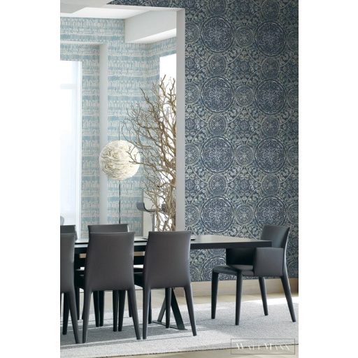 SEABROOK Majorca MC71602 kék barokk mintás klasszikus tapéta