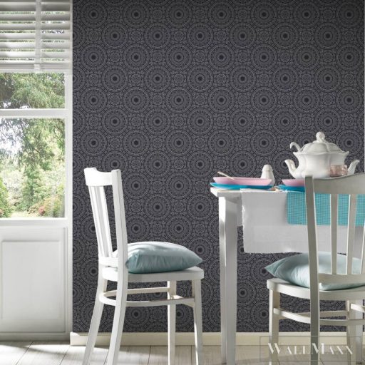 AS CREATION Profitex Premium P492740046 fekete barokk mintás grafikus tapéta