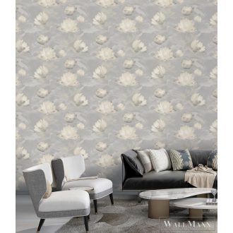 SketchTwenty Santorini SA01908 Lotus ezüst bélés tapéta