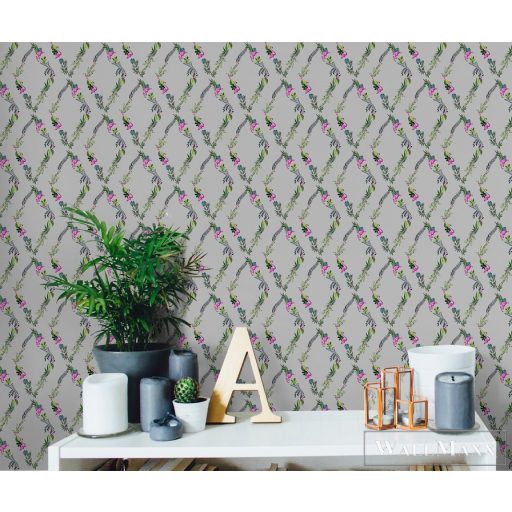 ICH La Tapicera WP172033 ezüst flamingó mintás grafikai tapéta