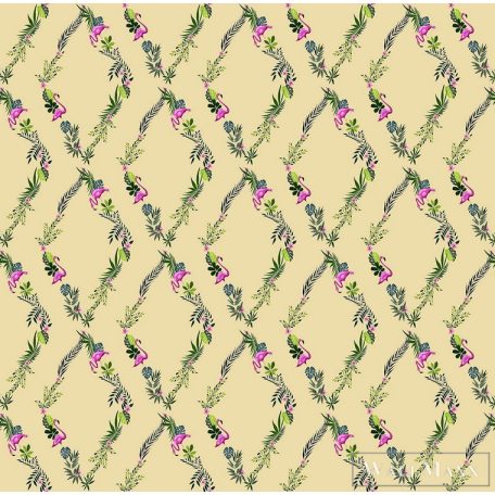 ICH La Tapicera WP172034 sárga flamingó mintás grafikai tapéta