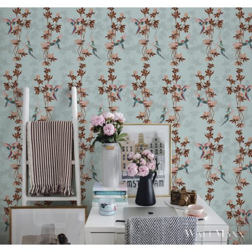 ICH La Tapicera WP172051 világoskék papagáj mintás grafikai tapéta