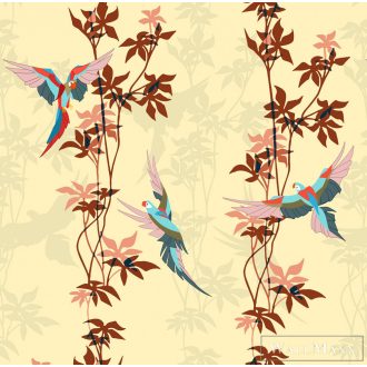   ICH La Tapicera WP172054 sárga papagáj mintás grafikai tapéta