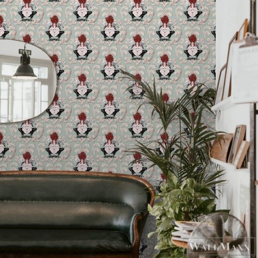 ICH La Tapicera WP181041 világoskék koko grafikai tapéta