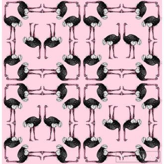   ICH La Tapicera WP181052 rózsaszín strucc mintás grafikai tapéta