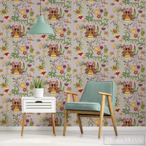 ICH La Tapicera WP182072 rózsaszín kert mintás grafikai tapéta