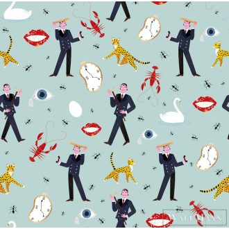   ICH La Tapicera WP191011 világoskék salvador grafikai tapéta