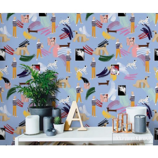 ICH La Tapicera WP191013 világoskék picasso mintás grafikai tapéta