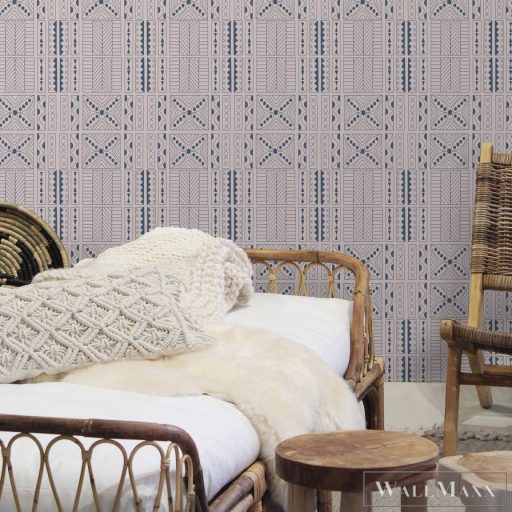 ICH La Tapicera WP191021 kék mahori mintás grafikai tapéta