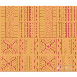   ICH La Tapicera WP191022 sárga mahori mintás grafikai tapéta