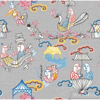   ICH La Tapicera WP191073 bézs kínai mintás grafikai tapéta