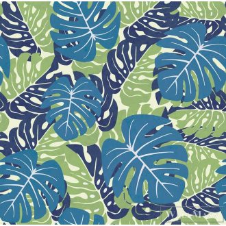   ICH La Tapicera WP192112 kék filodendron mintás grafikai tapéta