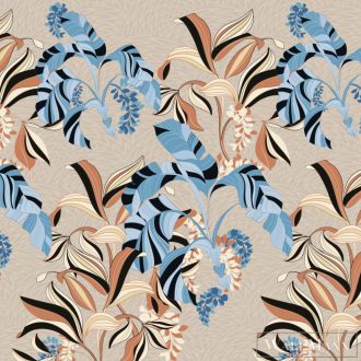   ZAMBAITI PARATI Savana Z-77556 kék Levél mintás Elegáns digitális panel